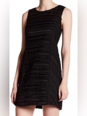Cynthia Steffe Black Sleeveless Blair Textured Shift Dress